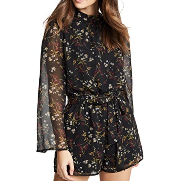 NWT BB Dakota Rise & Shine Chiffon Printed Romper - Picture 2 of 14